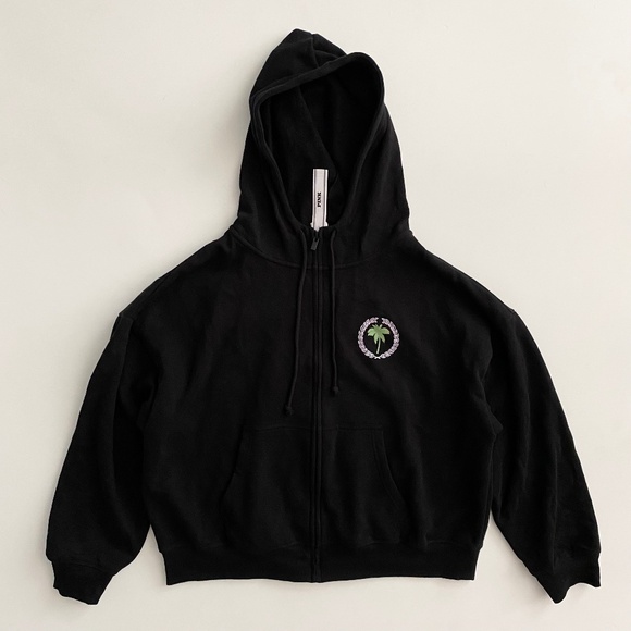 PINK Victoria's Secret Sweatshirt Sweater Hooded Hoodie Black Full Zip Nwt - Picture 1 of 3